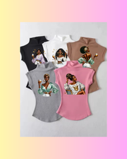 Women Summer Sexy Turtleneck Sleeveless T-Shirts Tops Solid Slim Fit Pullovers