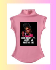 Women Summer Sexy Turtleneck Sleeveless T-Shirts Tops Solid Slim Fit Pullovers