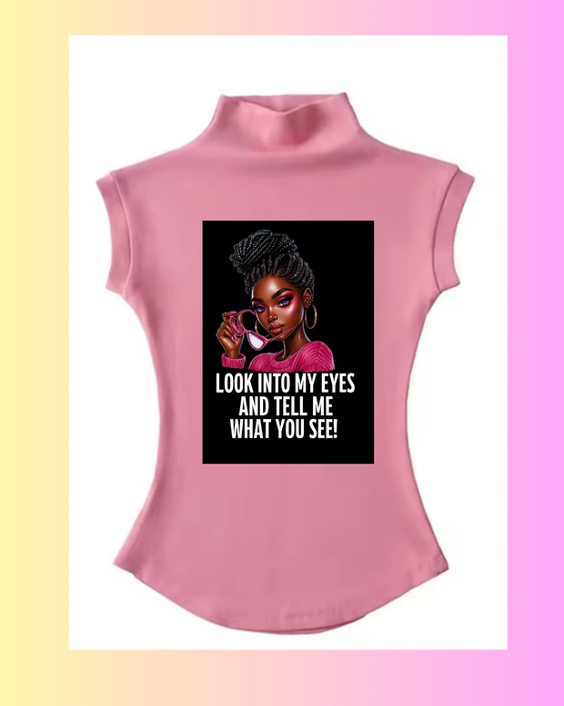 Women Summer Sexy Turtleneck Sleeveless T-Shirts Tops Solid Slim Fit Pullovers