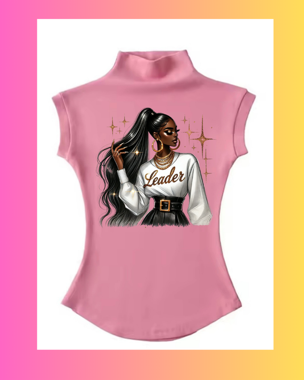 Women Summer Sexy Turtleneck Sleeveless T-Shirts Tops Solid Slim Fit Pullovers