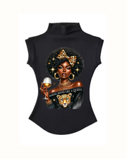 Women Summer Sexy Turtleneck Sleeveless T-Shirts Tops Solid Slim Fit Pullovers